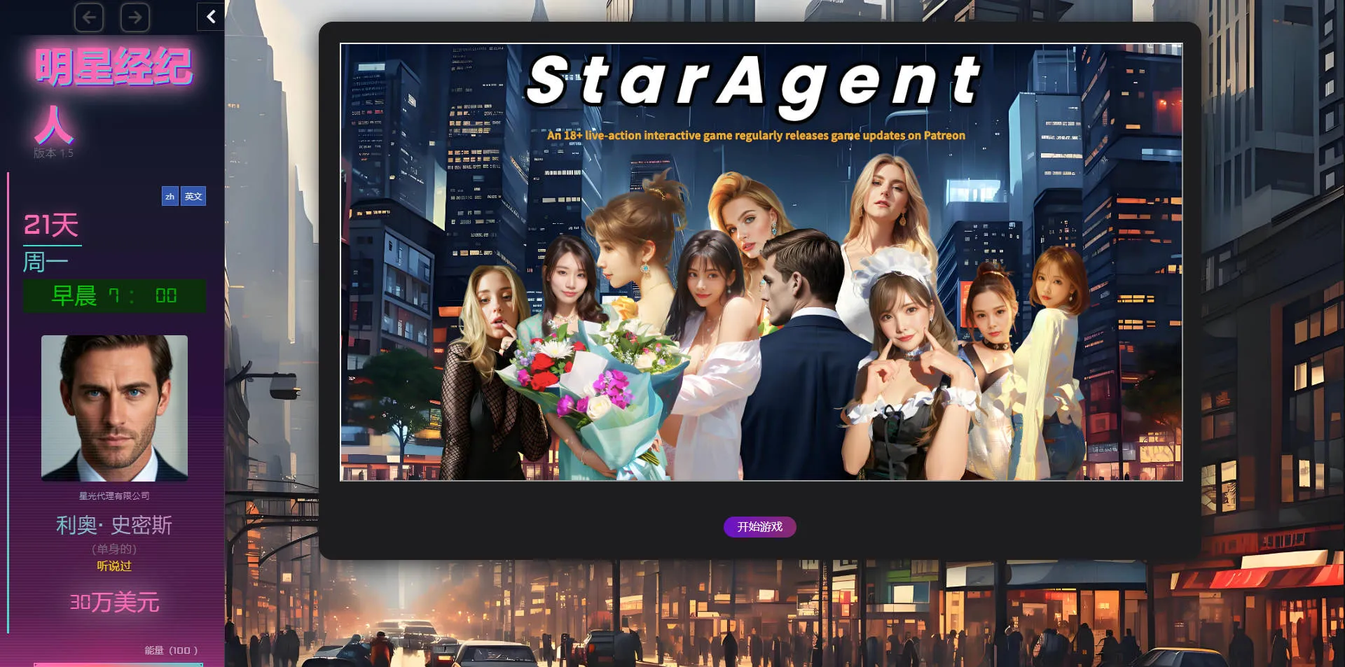 [PC][SLG/真人/HTML]明星经纪人/Star Agent Ver1.4 浏览器汉化 [2470.2MB]-芒果游戏库